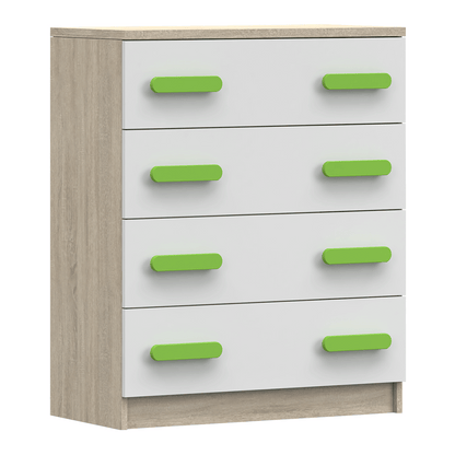 Chest of Drawers SKY III 02 Sonoma / White / Green